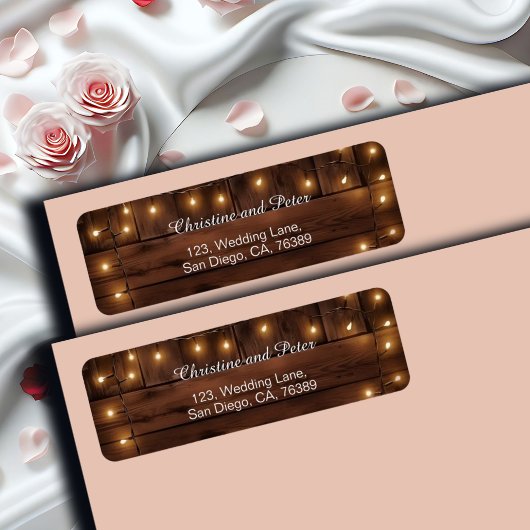 木製ストリ素朴ングライト差出人住所ラベル ラベル