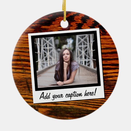 木製スナップショットフォトクリスマスオーナメント セラミックオーナメント (裏面)