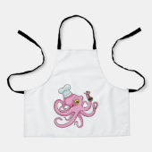 木製スプーンと調理師としてのタコ エプロン (正面)