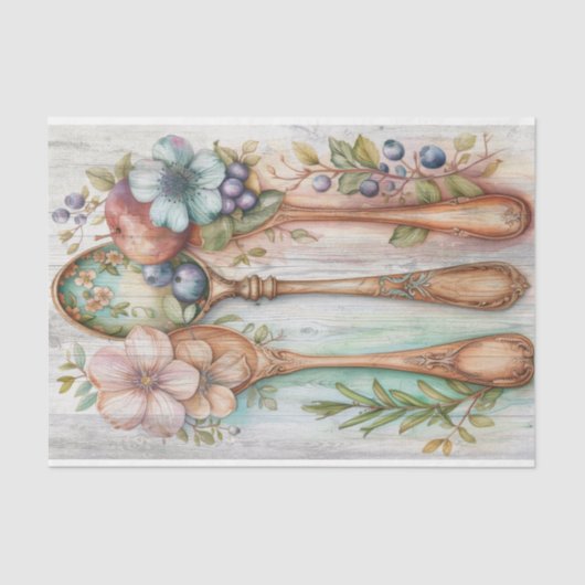 木製スプーンのフローラ分離 薄葉紙 (正面)
