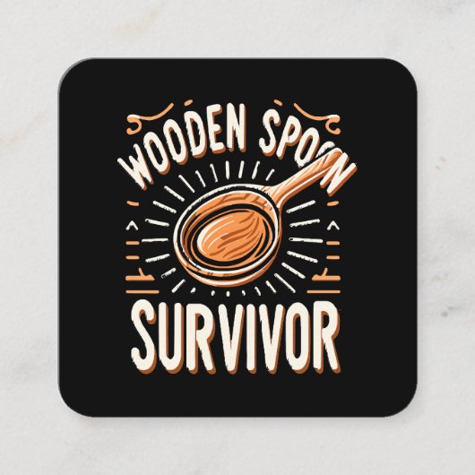 木製スプーンの生存者 スクエア名刺 (正面)