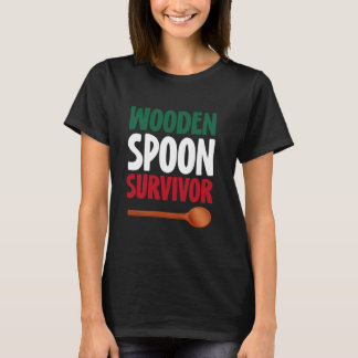 木製スプーン生きイタリアン残り国旗イタリア Tシャツ