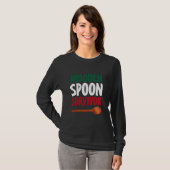 木製スプーン生きイタリアン残り国旗イタリア Tシャツ (正面フル)