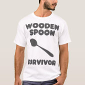 木製スプーン生き残り可笑シャツ Tシャツ (正面)
