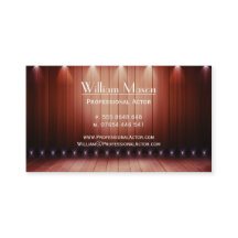 木製スポットライトステージ、俳優 – 名刺