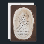 木製スライスのウェディング・セーブ・ザ・デート招待状 セーブザデート<br><div class="desc">ナチュラルな木製スライスを使ったセーブ・ザ・デート招待状。水彩画のような美しいディテールが特徴的。モダンなデザインが、特別な日のスタイルを決める手助けに。</div>