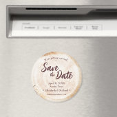 木製スライスのディスクブラウンカスタムウェディング マグネット (インサイチュ (食洗機))