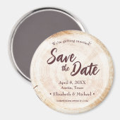 木製スライスのディスクブラウンカスタムウェディング マグネット (正面/裏面)