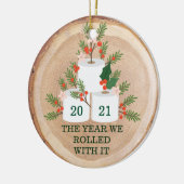 木製スライス転が及びそれを用いたおもしろい紙ツリー セラミックオーナメント (左)