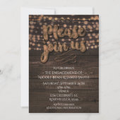 木製タイプのラスティックカントリー誕生日パーティー 招待状 (正面)