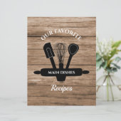 木製タブ素朴付きレシピクックブック分周器 (スタンド正面)