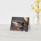 木製ダックノートカード カード (黄色い花)