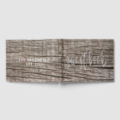 木製ダーク木材ビーチハウスパーソナライズされた ゲストブック (全面)