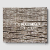 木製ダーク木材ビーチハウスパーソナライズされた ゲストブック (裏面)