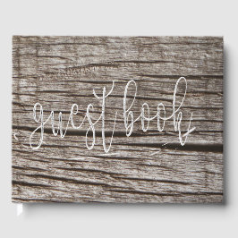 木製ダーク木材ビーチハウスパーソナライズされた ゲストブック