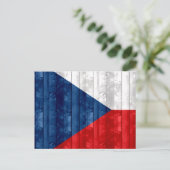 木製チェコ国旗 ポストカード (スタンド正面)