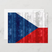 木製チェコ国旗 ポストカード (正面/裏面)
