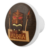 木製ティキマスクヴィンテージレトロアロハハワイアン セラミックノブ (右)