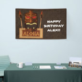 木製ティキマスクヴィンテージレトロアロハハワイアン 横断幕 (トレードショー)