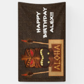 木製ティキマスクヴィンテージレトロアロハハワイアン 横断幕 (縦)