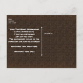 木製ティキマスクヴィンテージレトロアロハルアウ（ハワイ式宴会）パーティー インビテーションポストカード (裏面)