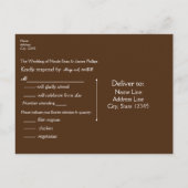 木製ティキマスクヴィンテージレトロウェディングパーティーRSVP インビテーションポストカード (裏面)