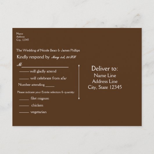 木製ティキマスクヴィンテージレトロウェディングパーティーRSVP インビテーションポストカード (裏面)