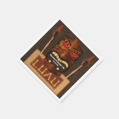 木製ティキマスクヴィンテージレトロルアウ（ハワイ式宴会）サマーパーティー スタンダードカクテルナプキン (角)