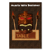 木製ティキマスクヴィンテージレトロルアウ（ハワイ式宴会）テーブル番号 テーブルナンバー (裏面)