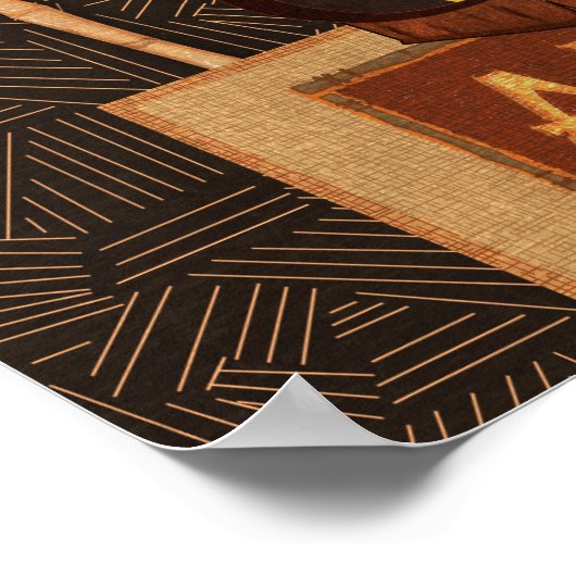 木製ティキヴィンテージレトロアロハルアウ（ハワイ式宴会）パーティーバナー ポスター (角)