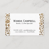 木製テーブルのコーヒー豆 名刺 (裏面)