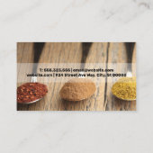 木製テーブルのスプーン&スパイス 名刺 (裏面)