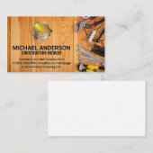 木製テーブルのハンドツール | 建築ロゴ 名刺 (正面/裏面)