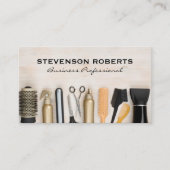 木製テーブルのヘアサロンツール 名刺 (正面)