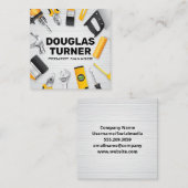 木製テーブルの建物ツール スクエア名刺 (正面/裏面)