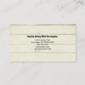 木製テーブルプレイス設定パーソナルシェフカスタム 名刺 (裏面)