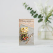 木製テーブルプレイス設定パーソナルシェフ 名刺 (スタンド正面)