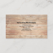 木製テーブルプレイス設定パーソナルシェフ 名刺 (裏面)