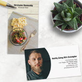 木製テーブルミール設定カスタム写真 名刺