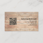 木製テーブル設定パーソナルシェフQRコード 名刺 (裏面)