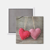 木製テーブル2の赤いハート マグネット (正面/裏面)