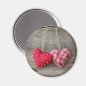 木製テーブル2の赤いハート マグネット (正面/裏面)