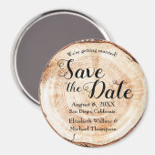 木製ディスクツリーリング結婚の背景 マグネット (正面/裏面)