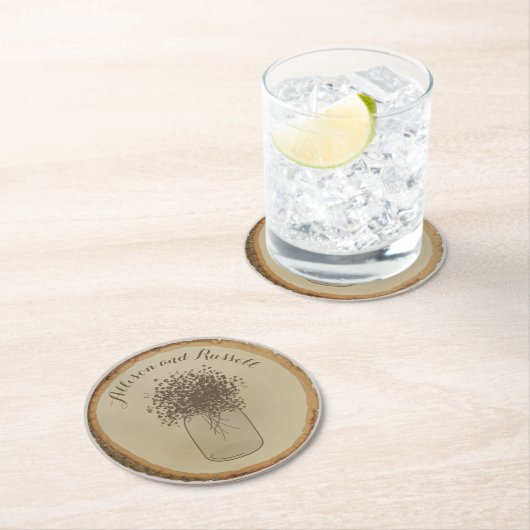 木製ディスク刺激を受けたなベビーの呼吸結婚式のコースター ラウンドペーパーコースター (インサイチュ)