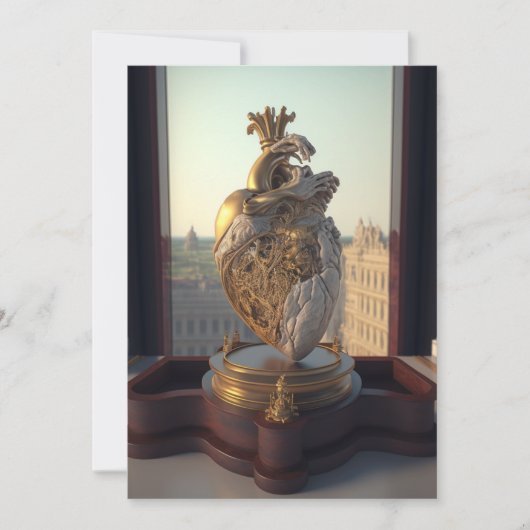 木製ディスプレイのゴシックハート彫刻 シーズンカード (正面)