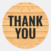 木製デザイン – サンキューステッカー ラウンドシール (正面)