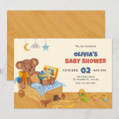 木製トイズベビーシャワー招待状 招待状 (正面/裏面)