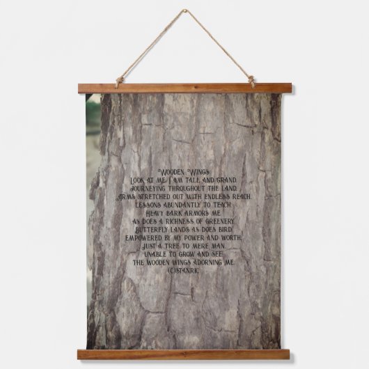 木製トッピングのタペストリーデザイン 吊り下げ型タペストリー (正面)