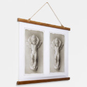 木製トップウォールタペストリーエンジェル 吊り下げ型タペストリー (傾斜あり)