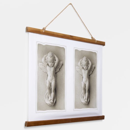 木製トップウォールタペストリーエンジェル 吊り下げ型タペストリー (傾斜あり)